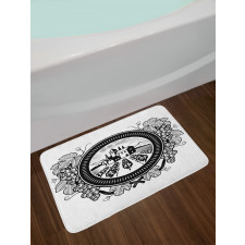 House with Grapeyard in Frame Bath Mat