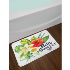 Tropical Flowers and Plants Bath Mat