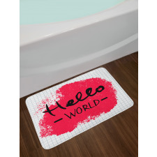 Hello World Calligraphy Art Bath Mat