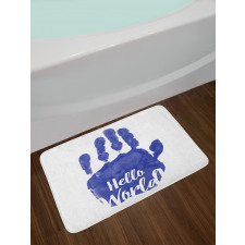 Hello World Color Hand Print Bath Mat