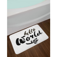 Brush Lettering Hello World Bath Mat