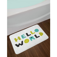 Boys Hello World Polka Dots Bath Mat