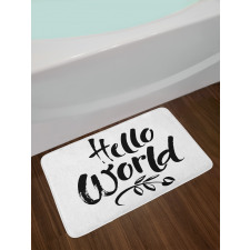 Hello World Tree and Words Bath Mat