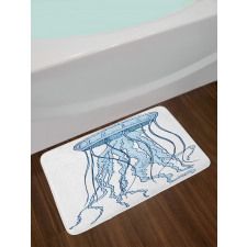 Exotic Sea Creature Retro Bath Mat