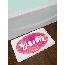 Wording on Watercolor Round Bath Mat