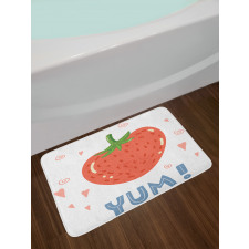 Lettering with a Strawberry Bath Mat