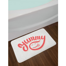 Simplistic Monotone Wording Bath Mat