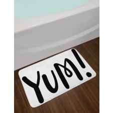 Simplistic Text in Monochrome Bath Mat