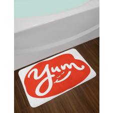 Smiling and an Emoji Wording Bath Mat