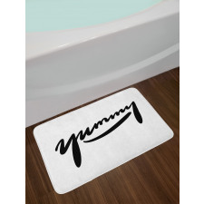 Monochrome Plain Typography Bath Mat