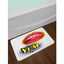 Woman Lips Wording Pop Artwork Bath Mat