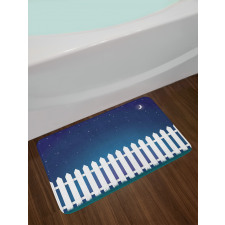 Starry Night with Crescent Bath Mat