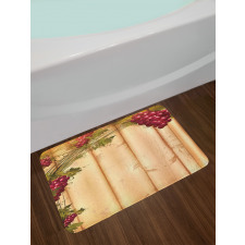 Grapes Wooden Illustration Bath Mat