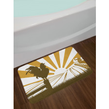 Rooster Retro Country Sunrise Bath Mat