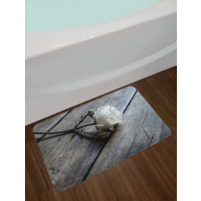 Romantic Flower Rustic Table Bath Mat