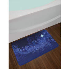 Abstract Starry Night Moon Bath Mat