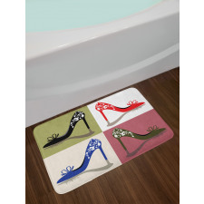 Floral Ornamental Shoes Bath Mat