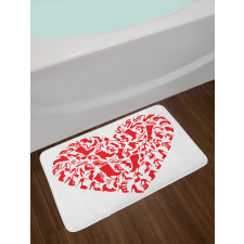 Heart Shoe Silhouettes Bath Mat