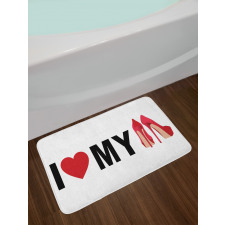 I Love My Shoes Heart Bath Mat