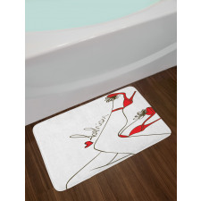 Fashion Lettering Legs Bath Mat