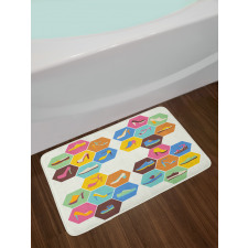 Shoe in Hexagons Bath Mat