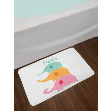 Stacked Animals Hello Bath Mat