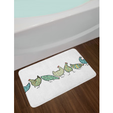 Farm Hen with Ornaments Bath Mat