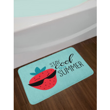 Funny Strawberry Summer Bath Mat