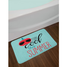 Apple with Sunglasses Bath Mat