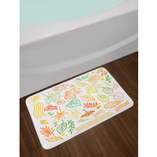 Autumn Sun Simplistic Notes Bath Mat