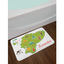 Infographic Map Landmarks Bath Mat