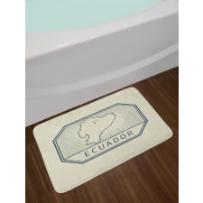 Retro Design Country Map Bath Mat