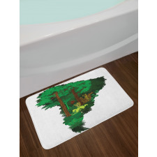 Botanic Continent Map Bath Mat