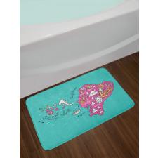 Doodle Map Main Bath Mat