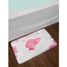 Map with Plane Bath Mat