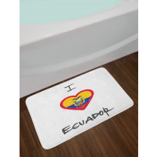 I Love Ecuador Heart Flag Bath Mat