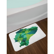 Green Tones Political Map Bath Mat