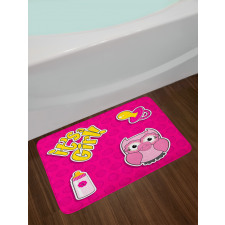 Girl Baby Owl Bottle Bath Mat