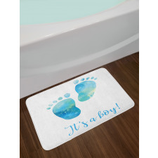 Baby Boy Footprints Bath Mat