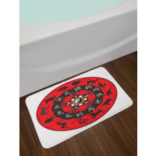 Chinese Horoscope Wheel Deco Bath Mat