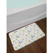 Poppies Daisies Rural Bath Mat