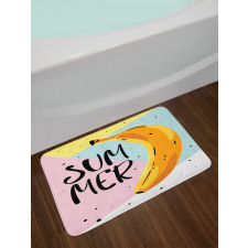 Banana on Pastel Geometric Bath Mat