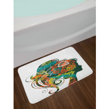 Autumn Leaves Woman Hair Bath Mat