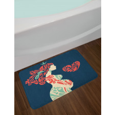 Pregnant Woman and Heart Bath Mat