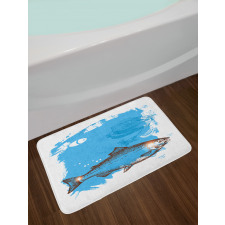 Fish and Fresh Meat Sketch Bath Mat