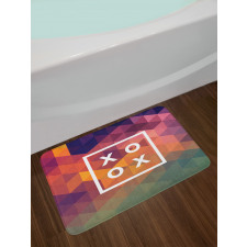 Colorful Geometric Kiss Square Bath Mat