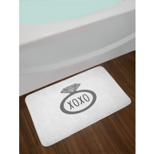 Wedding Ring Proposal Kisses Bath Mat