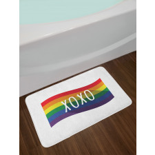 Waving Rainbow Flag Acronym Bath Mat