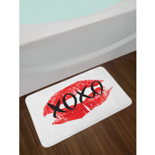 Lips Pattern with Love Kisses Bath Mat