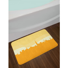 Panoramic Silhouette Cityscape Bath Mat